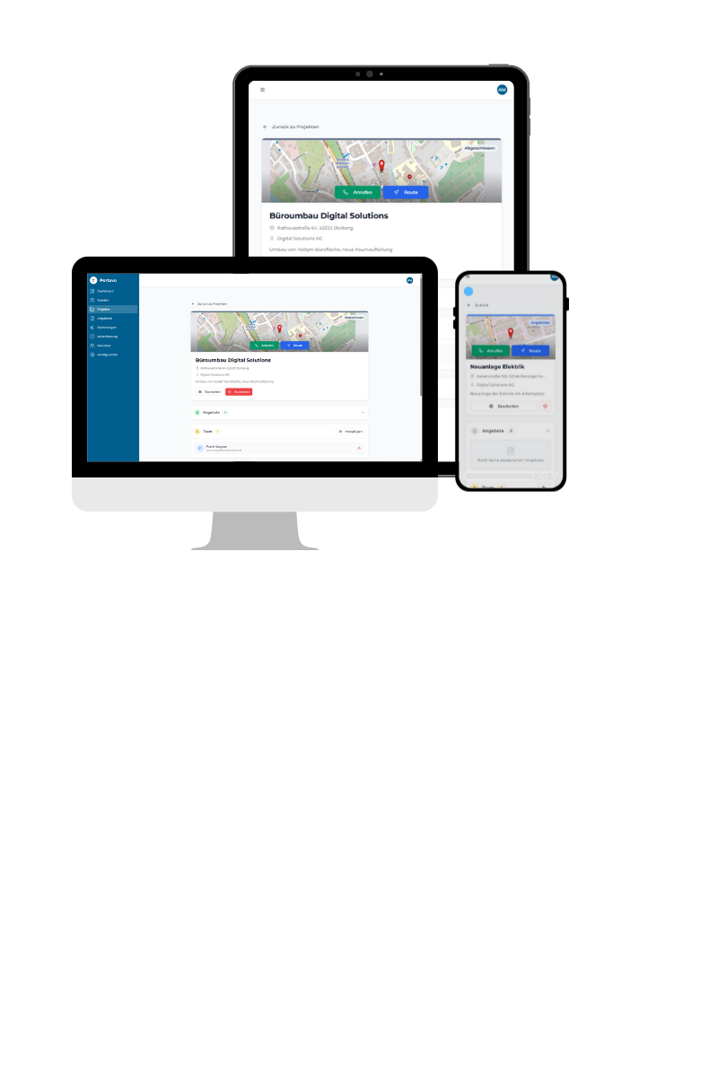 Projektdetails in Portavo
