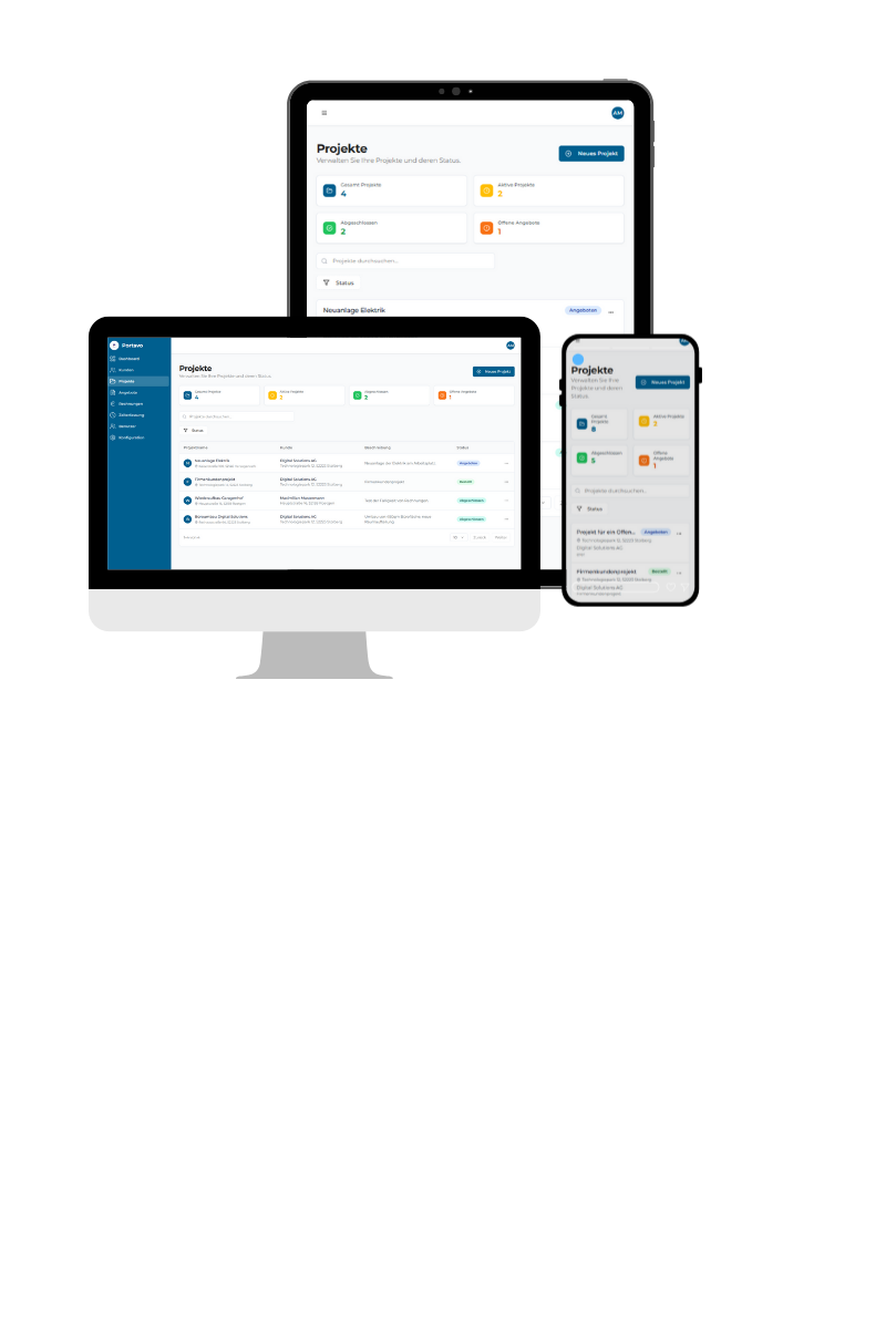 Portavo auf Desktop, Tablet und Smartphone